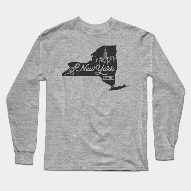 State of New York Graphic Tee Long Sleeve T-Shirt by MN Favorites